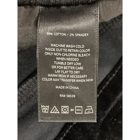 Kut From The Kloth Pants Women’s 14 Black Corduroy Straight Leg Casual Comfort - Picture 9 of 13